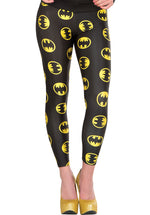Batgirl Leggings with iconic superhero bat logo