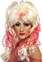 1980s Popstar Wig, Great Fun Wig in Blonde and Pink