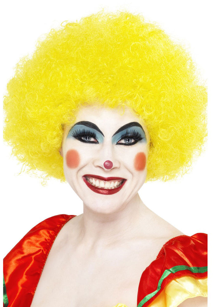 Crazy Clown Wig in Yellow, Colorful Afro Wig