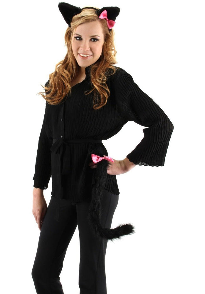 Cute Kitty Ears & Tail Costume Accessory Set Black