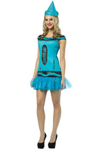 Crayola Steel Blue Dress Adult Costume