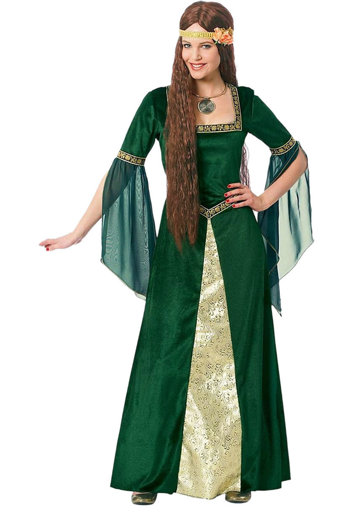 Adult Renaissance Lady Costume, Green Dress
