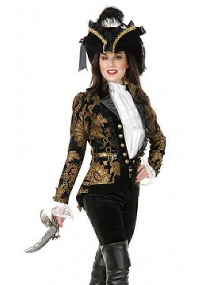 Lacey Black Velvet Pirate Hat, Pirate Fancy Dress