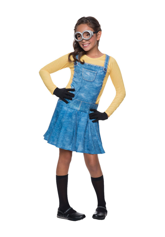 Girls Official Minions Dungaree Dress Costume Halloween