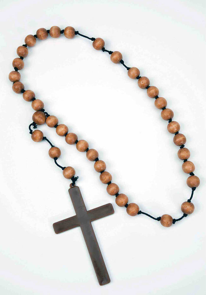 Monk Cross with Wooden Beads