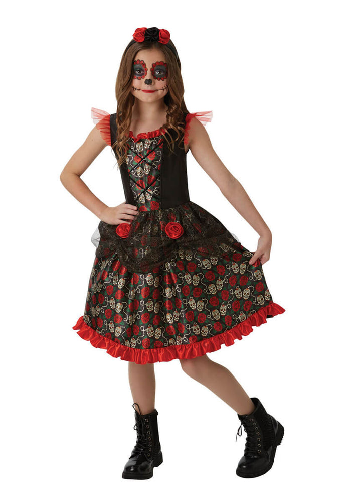 Red Rose Day of the Dead Costume, Tween