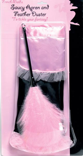 Saucy French Maid Apron with Feather Duster