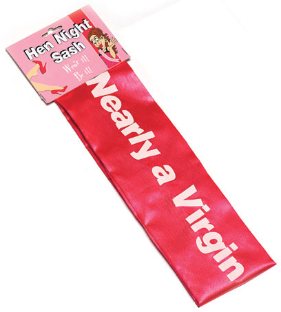 Hen Night sash Nearly a virgin