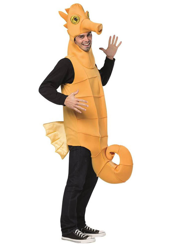 Gold Yellow Seahorse Mascot Costume Childrens Fancy Dress