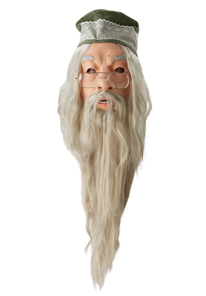 Albus Dumbledore Latex Mask featuring beard, glasses and hat