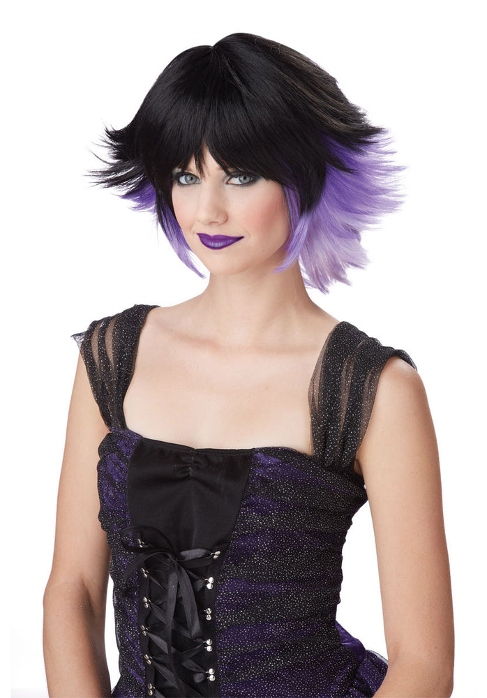 Adult Fantasia Wig, Fairy Wig in Black and Purple