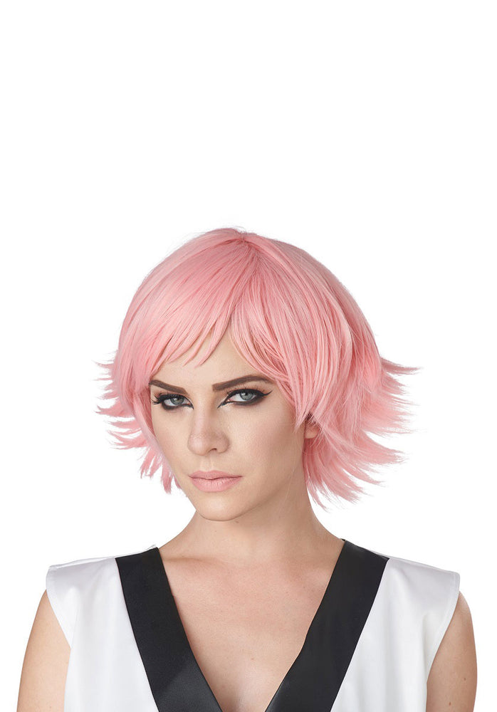 Feathered Cosplay Rose Pink Wig