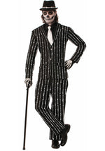 Adult Bone Pinstriped Suit Costume