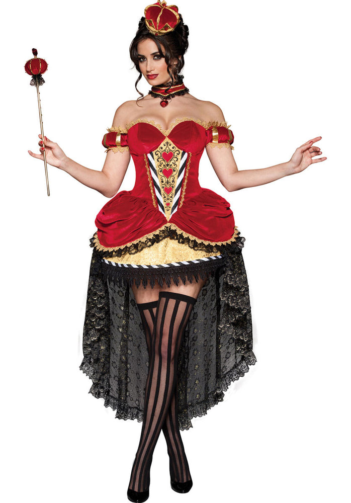 Deluxe Queen Of Hearts Costume, Royal Fancy Dress