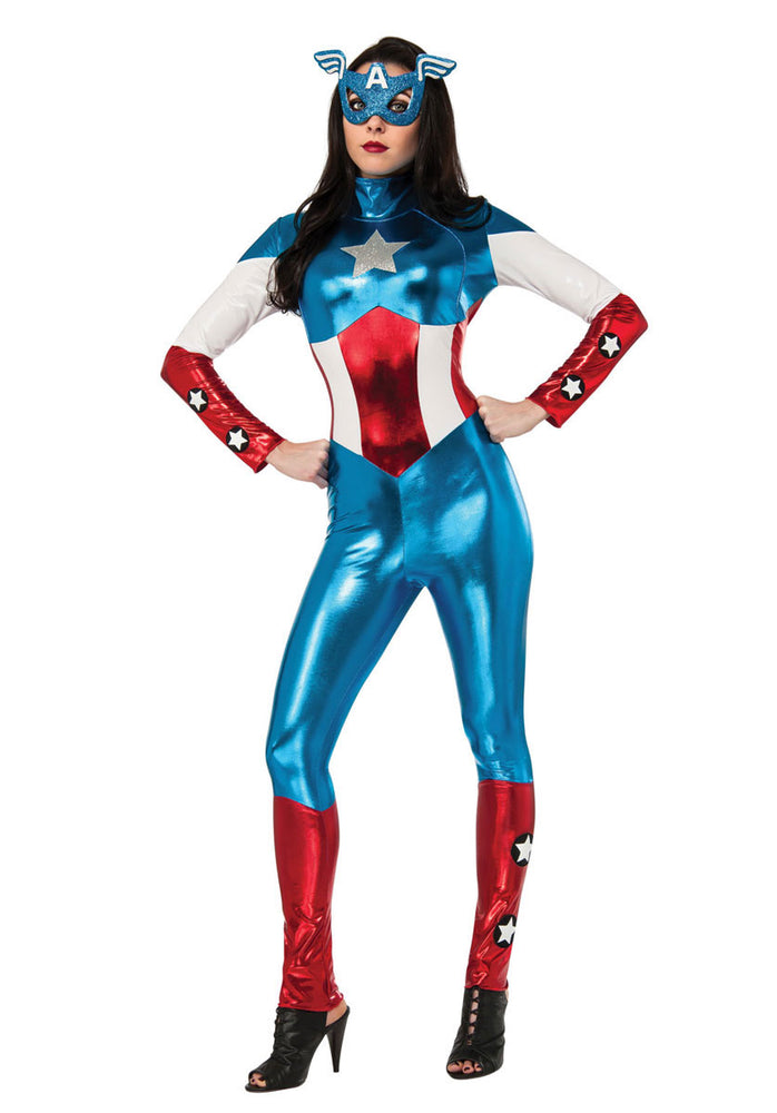 American Dream Costume, Female Captain America Fancy Dress