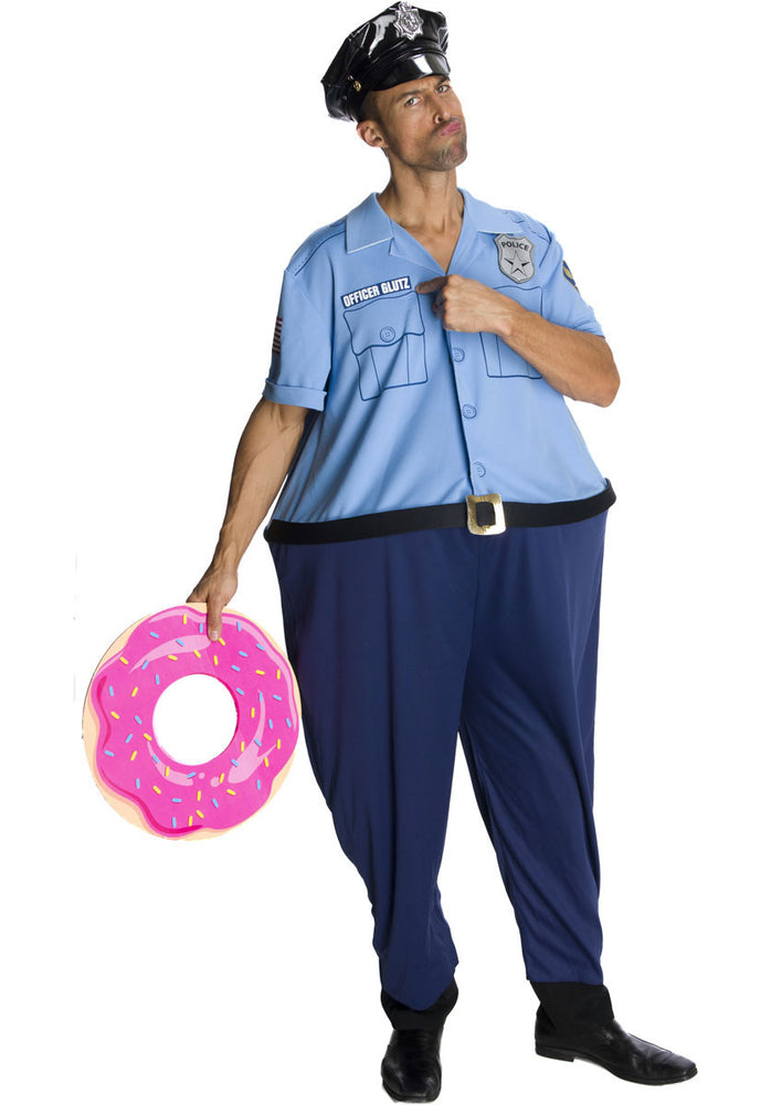 Officer Glutz Costume, Fat Police Man Fancy Dress