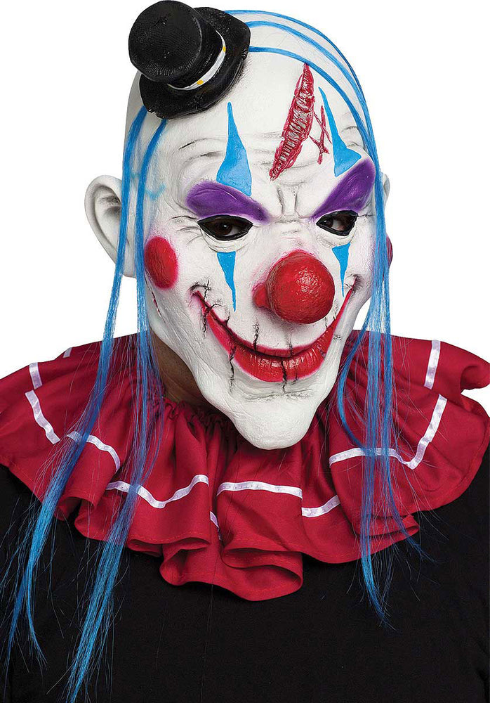 Scary Horror Killer Clown Mask Red White Blue Fancy Dress