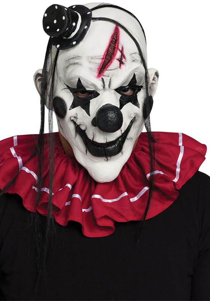 Scary Horror Killer Clown Mask Black White Fancy Dress