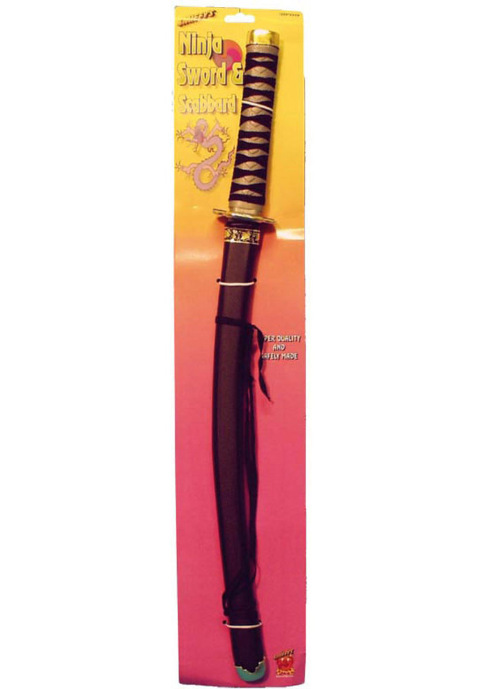 Sword Ninja & Scabbard, Black, Large, 80cm Smiffys fancy dress
