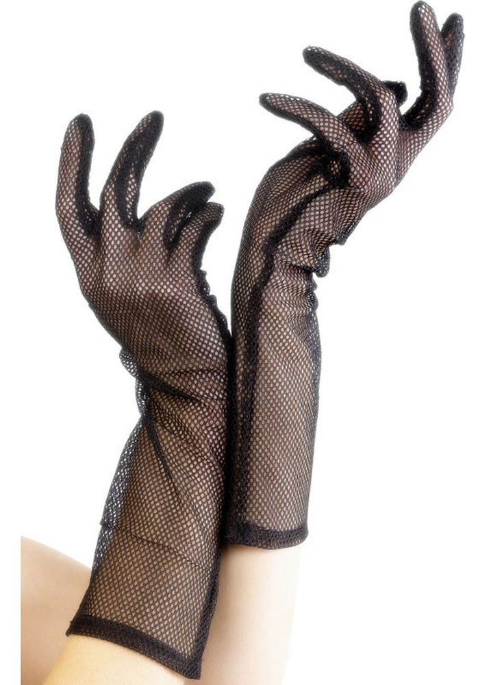 Gloves, Fishnet Black, 15