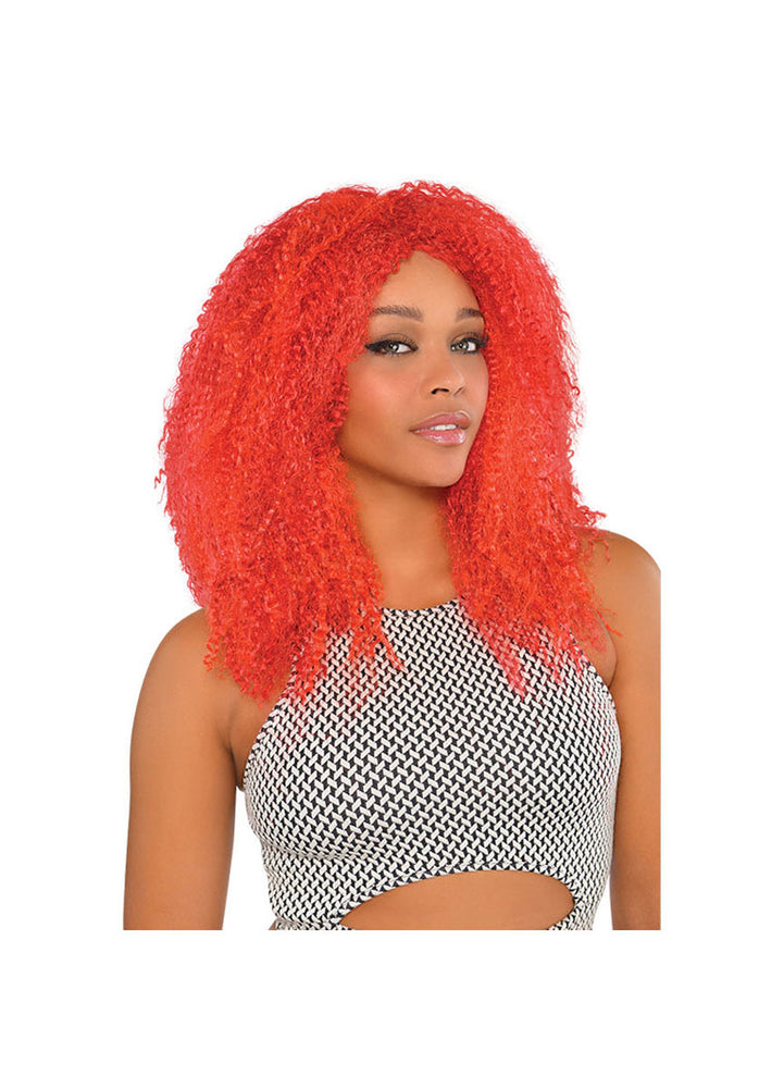 Red Crimped Wig