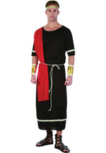 Caesar Black Toga Costume, Roman Fancy Dress