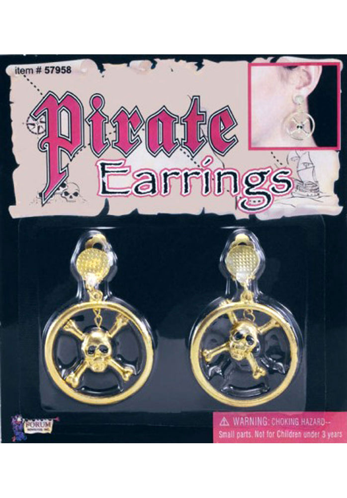 Pirate Earrings Metal skull
