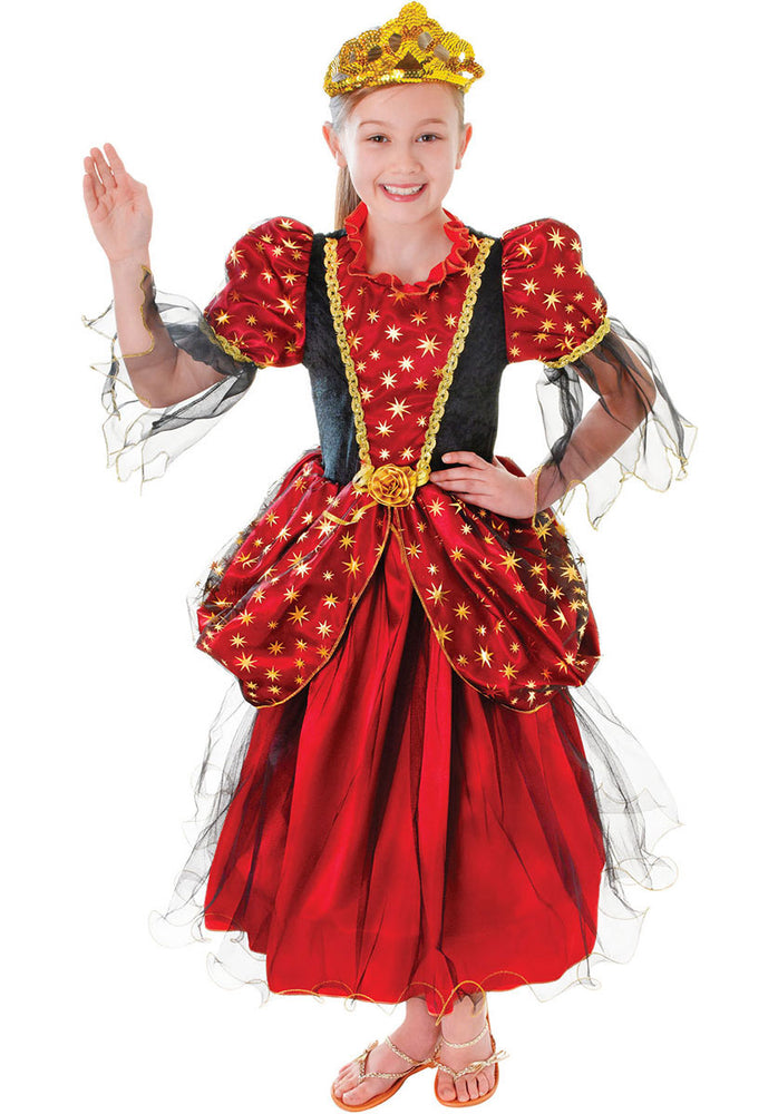 Kids Gold Star Princess Costume, Fairy Tale Fancy Dress