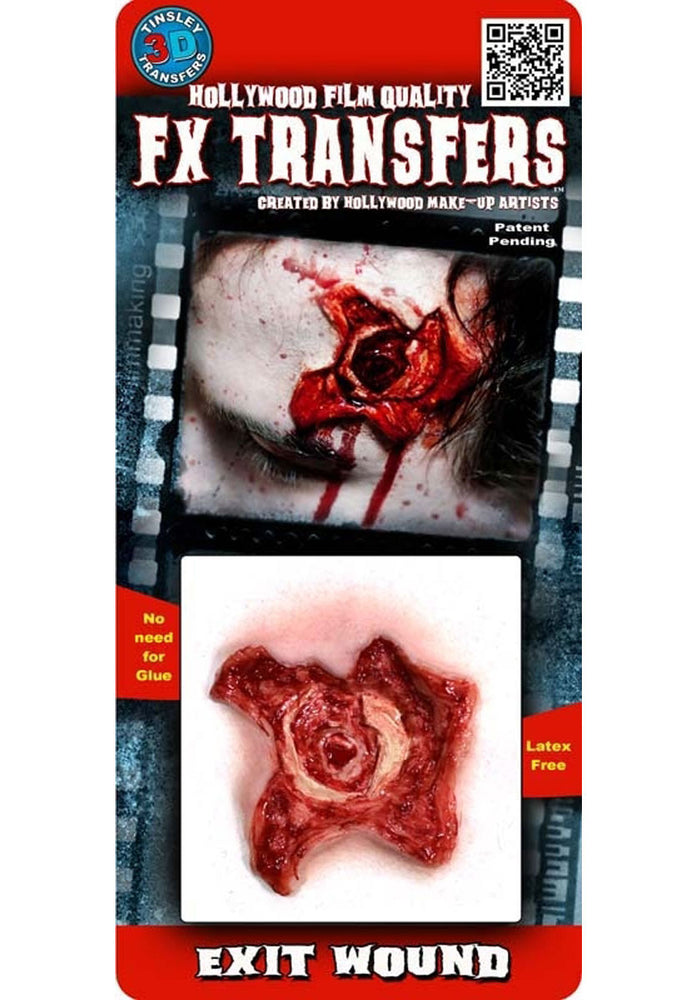 Exit Bullet Wound 3D FX Transfers, Halloween Gory Effects