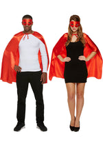 Versatile Unisex Adult Superhero Red Cape & Mask