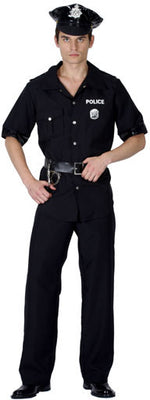 Policeman Costume, LAPD Fancy Dress Black Uniform