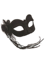 Black Velvet and Flower Mask