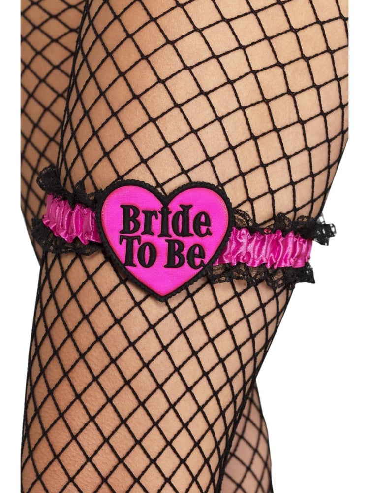 Hen Party Garter Pink with Black Lace