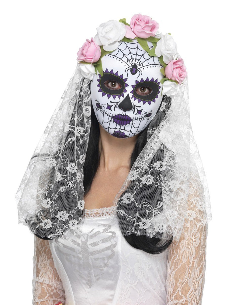 Day of the Dead Bride Mask, Full Face44899