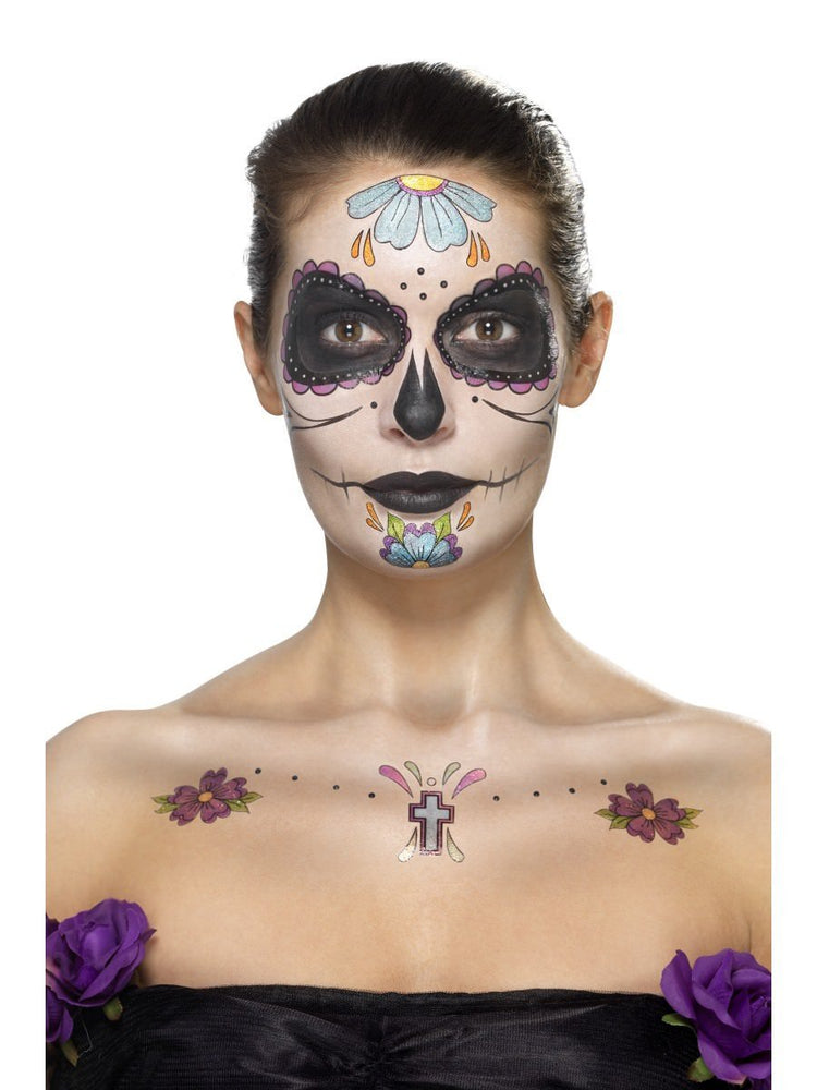 Smiffys Day of the Dead Face Tattoo Transfers Kit - 41569