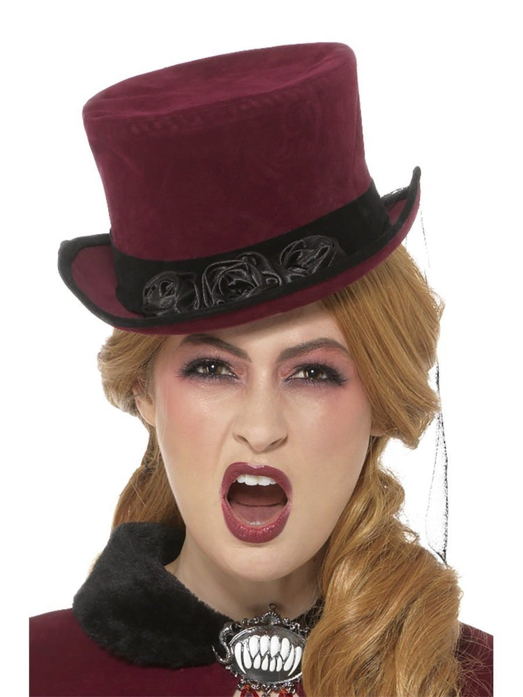 Deluxe Victorian Vampiress Hat with Veil