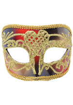 Eyemask Venetian Masquerade Red/Gold Male