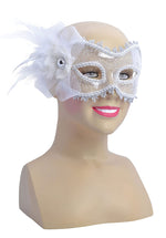 Eyemask White With Side Feather