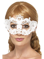 Embroidered Lace Filigree Floral Eyemask, White45631