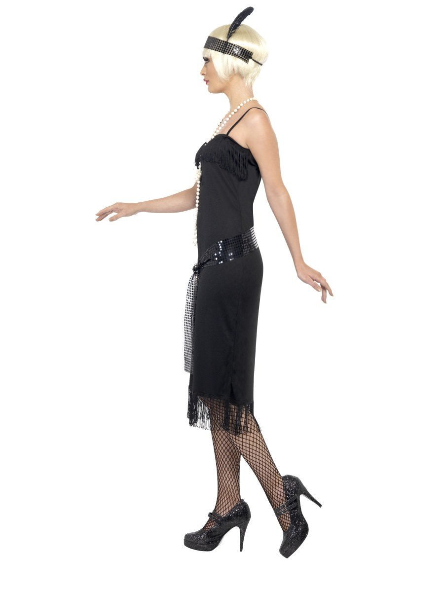Flapper Dress Sash BLK (S)
