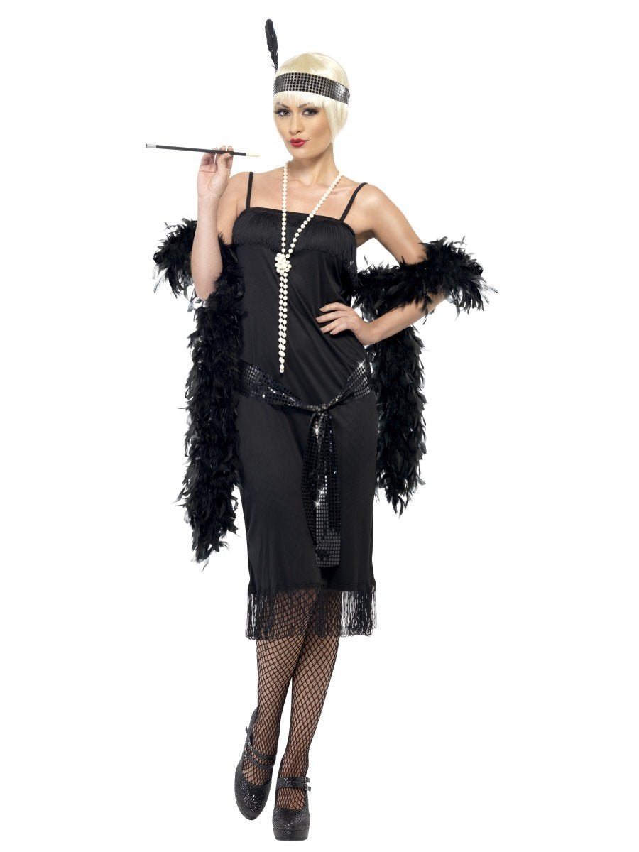 Flapper Dress Sash BLK (S)