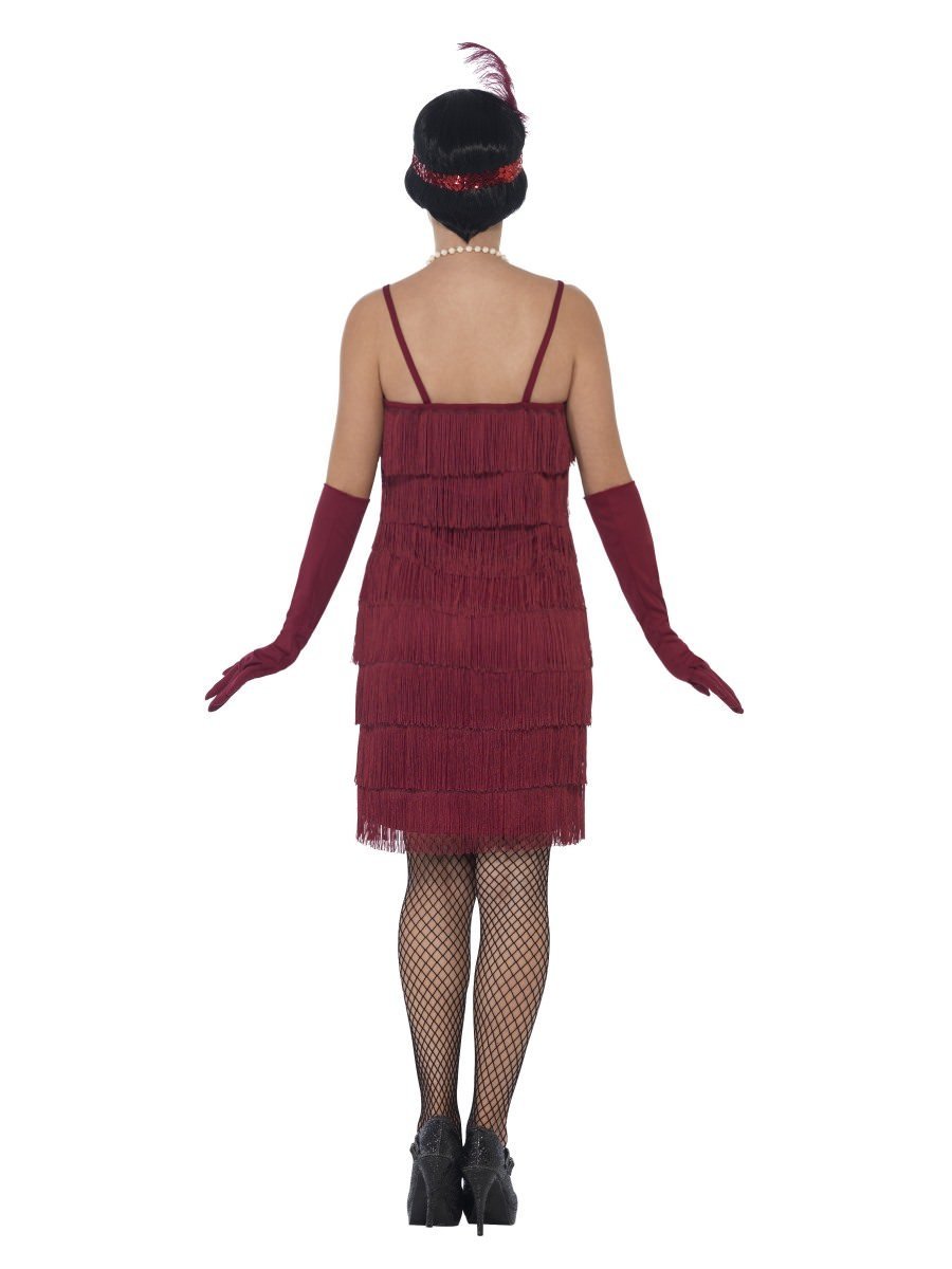 Flapper Costume, Burgundy Red, with Short Dress44675