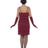 Flapper Costume, Burgundy Red, with Short Dress44675