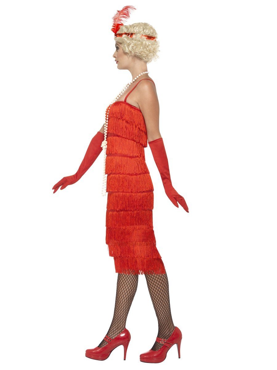 Flapper Costume, Red, with Long Dress45501