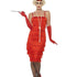 Flapper Costume, Red, with Long Dress45501