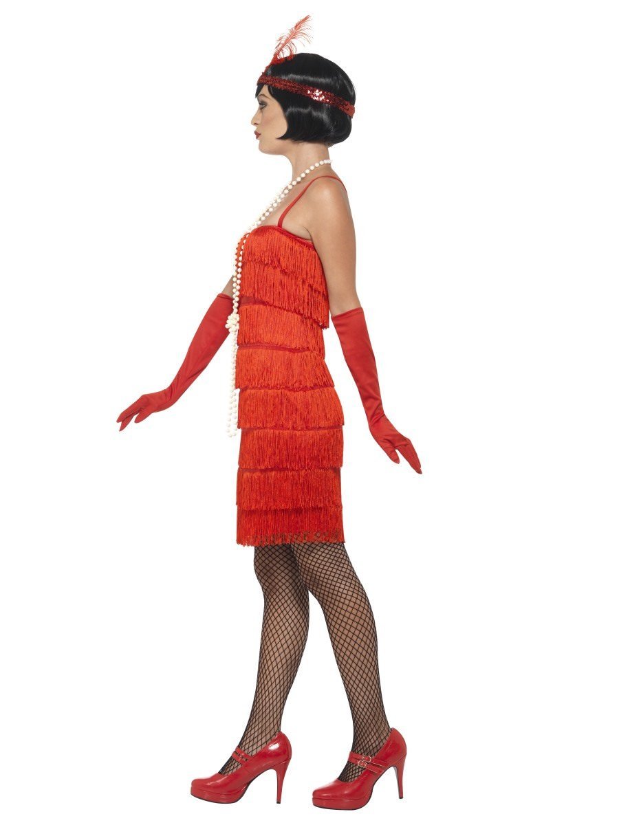 Flapper Costume, Red, with Short Dress45499