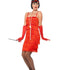 Flapper Costume, Red, with Short Dress45499