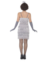 Flapper Costume, Silver, with Short Dress44671