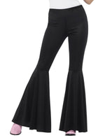 Smiffys Flared Trousers, Ladies, Black - 21465