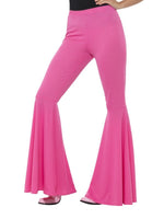Smiffys Flared Trousers, Ladies, Pink - 21464